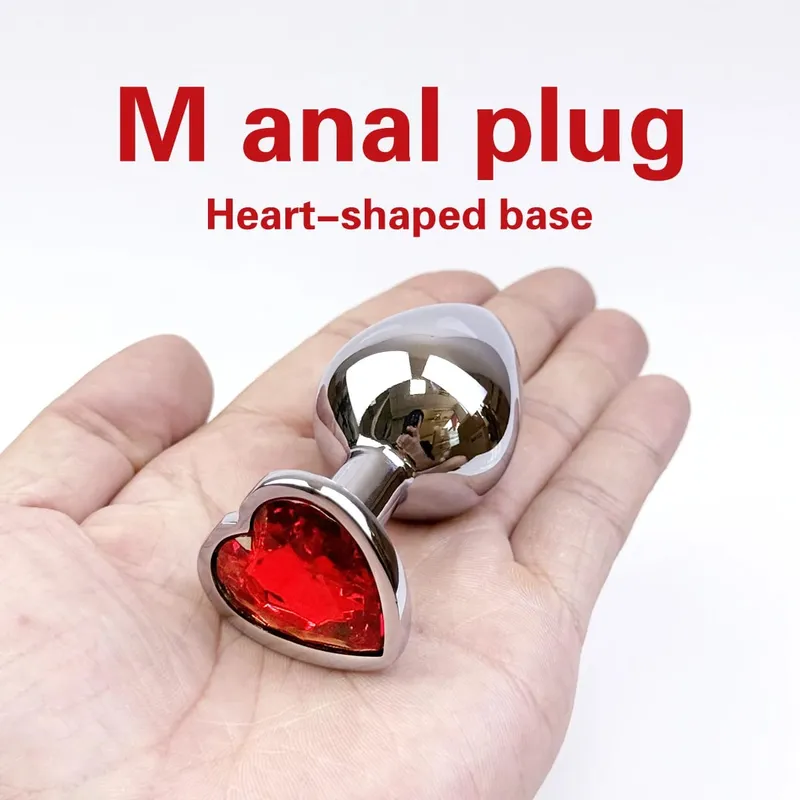 5 Sizes Heart Metal Crystal Anal Plug Stainless Steel Butt Plug Masturbation Stimulator Dildos Adult Sex Toys For Women Men — image 10