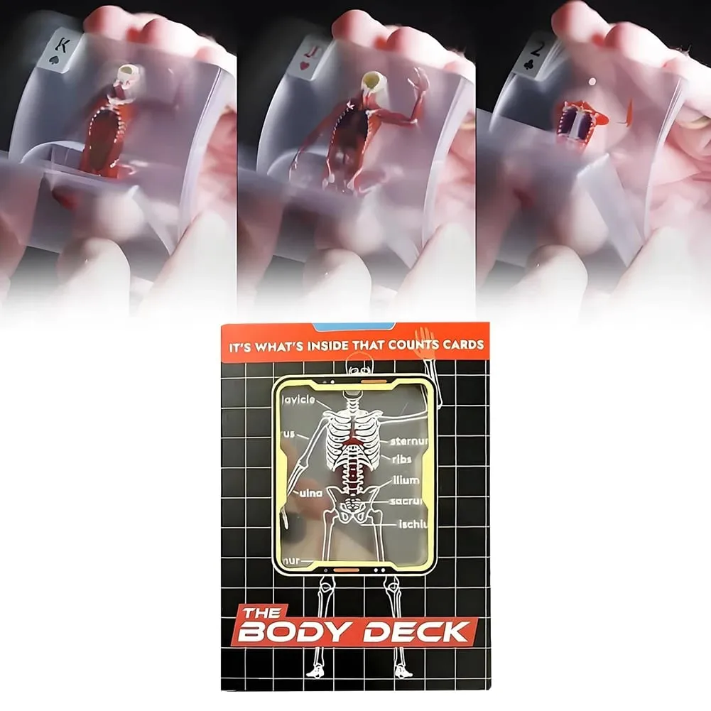 Body Deck การ์ดนำกลับมาใช้ใหม่โปร่งใสเล่นการ์ด Multi-Purpose Human Anatomy เล่นการ์ดสำหรับของขวัญเพื่อน — image 5