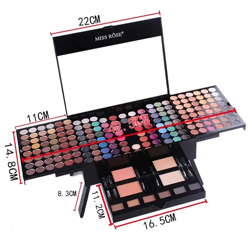 Klavieretui mit 180 Farben, Lidschatten-Puder-Rouge-Set, Make-up-Platte, Multifunktions-Make-up-Box, Geschenk, langlebig und tragbar