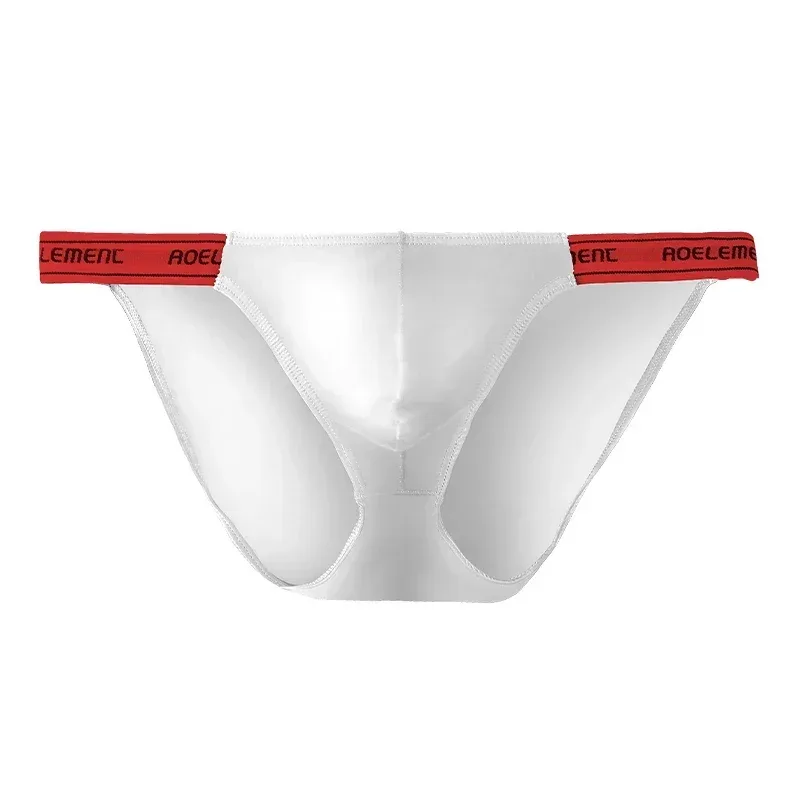 Intimo da uomo Tinta unita Elastico aderente Sexy Vita bassa Seta di ghiaccio Forcella alta Perizoma Fitness Sport Comodi pantaloncini a triangolo