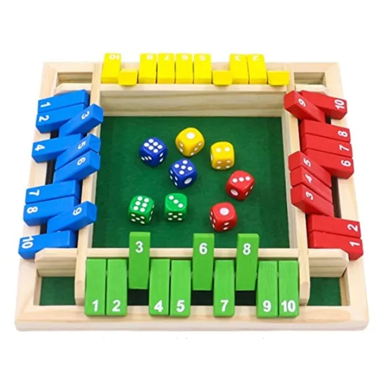 Deluxe quatre côtés 10 numéros fermer la boîte jeu de société jouet dés Club de fête jeux à boire pour les familles adultes