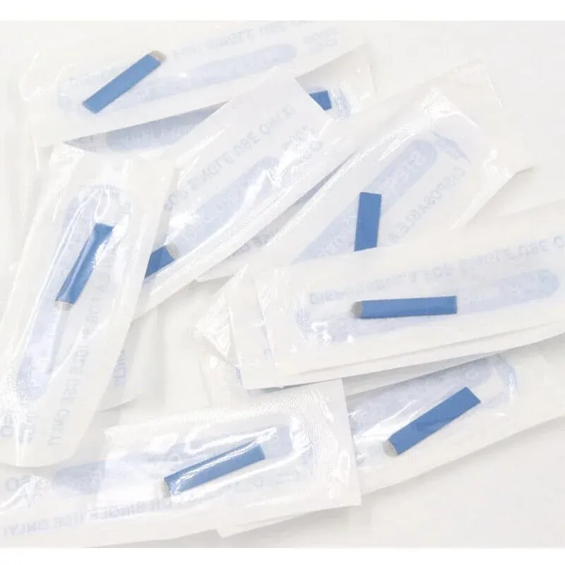50개 Tebori 0.18mm 문신 마이크로 블레이드 블레이드 영구 화장용 바늘 수동 눈썹 블레이드 크기 — image 6