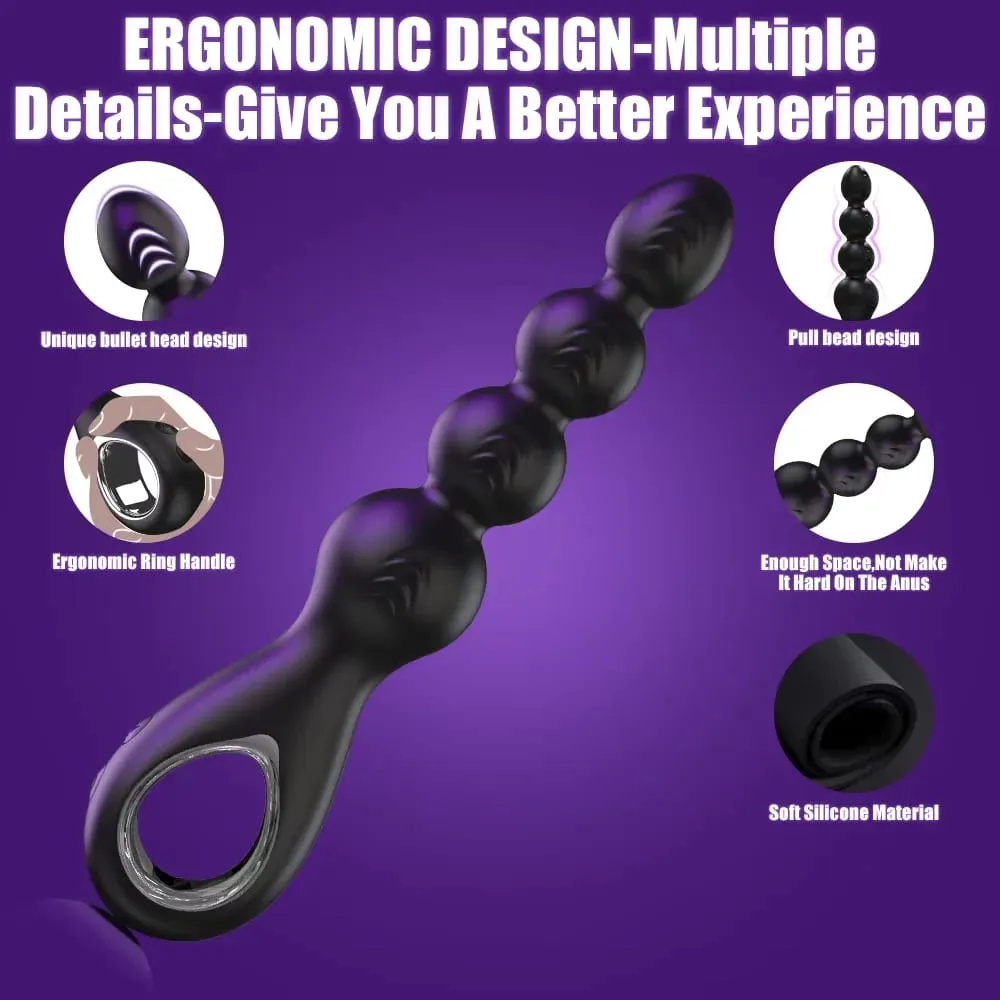 Vibrating Anal Beads Butt Plug Vibrator 360° Rotation Male Prostate Massager Anal Plug Stimulator Sex Toys for Women Men — image 3