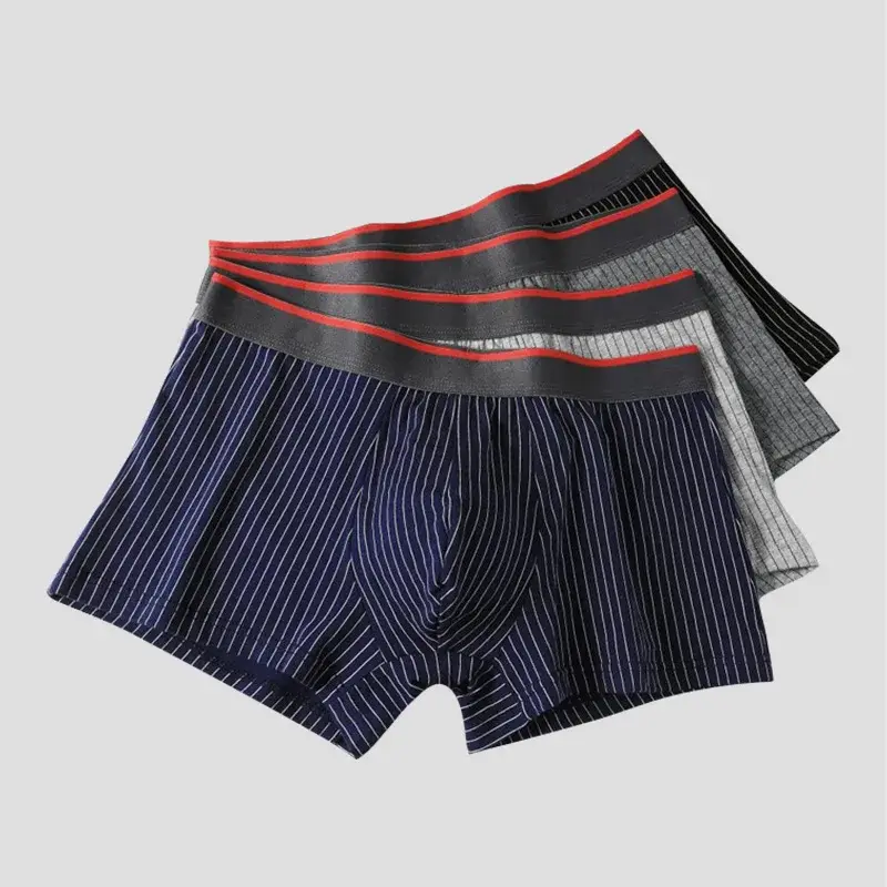 3PC Men's underwear cotton boxers youth plus size short shorts boys boxer shorts head summer thin underpants — image 4
