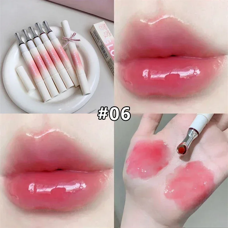 Kakashow Mirror Watery Lip Gloss Iron Brush Head Jelly Lipgloss Moisturizing Lip Tint Lipstick Nature Nude Lips Makeup Cosmetics — image 8