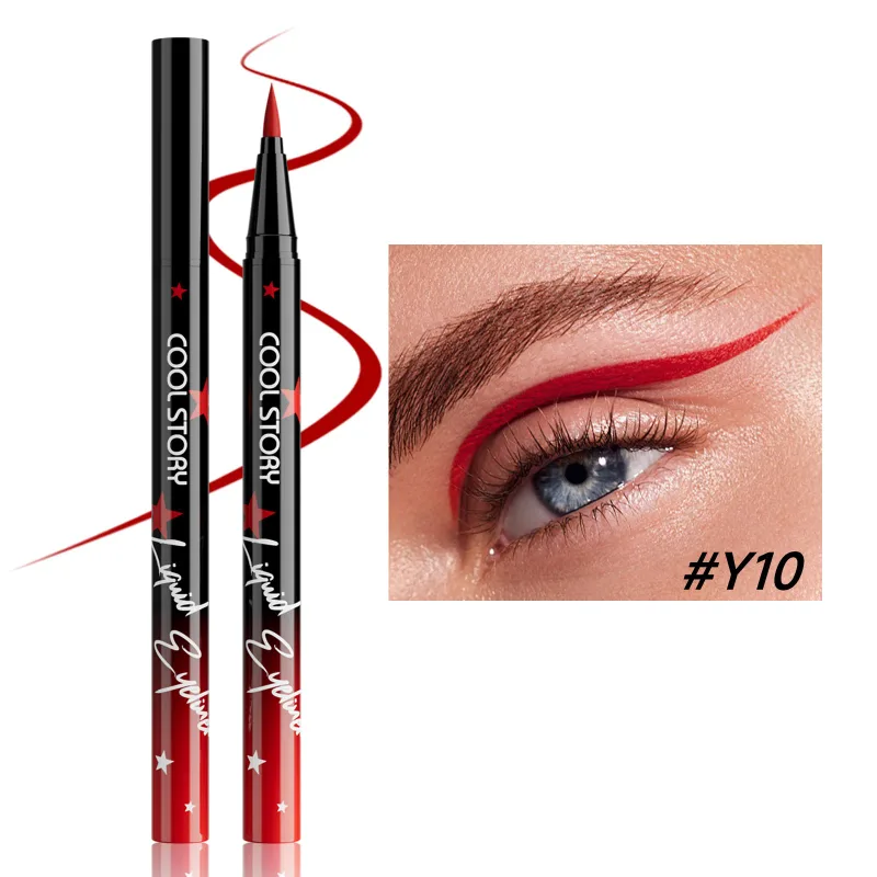 Rot, weiß, schwarz, wasserfester Eyeliner-Stift, untrafeiner flüssiger Eyeliner-Stift, schnell trocknend, langlebig, nicht verschmierend, Make-up-Kosmetik
