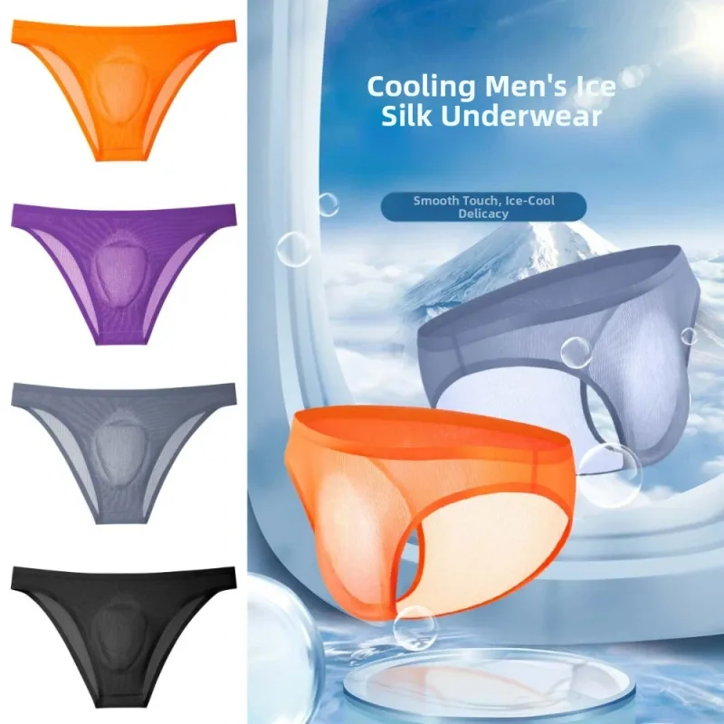Bequeme Herren-Triangel-Höschen aus Eisseide, atmungsaktiv, große Größe, dünne Slips für Herren, Dessous, Unterhose, Unterwäsche für Herren — image 15