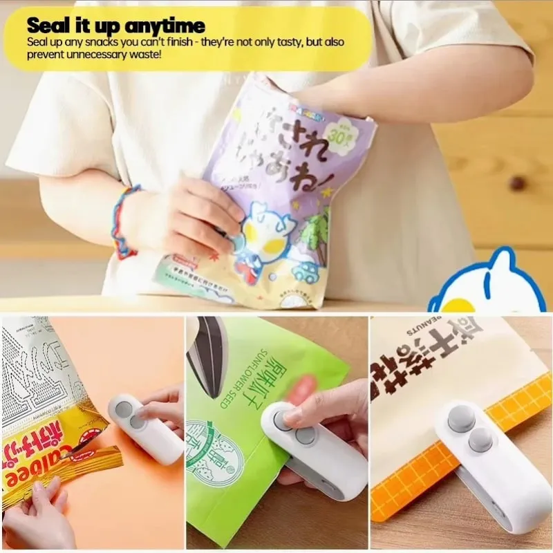 2in1 비닐 봉투 실러 미니 휴대용 비닐 봉투 씰링 기계 열 실란트 휴대용 식품 저장 포장 히트 실러 — image 2