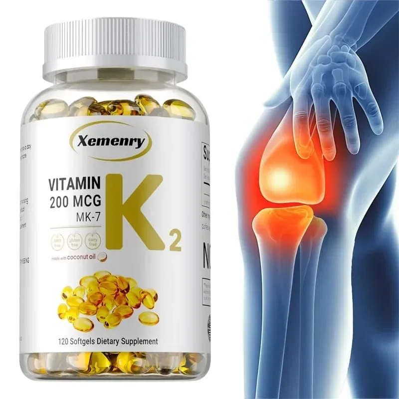 Suplemen Vitamin K2 MK-7 - Menyokong Penyerapan Kalsium Tulang Imuniti Sendi dan Kesihatan Jantung Mudah Ditelan — image 1