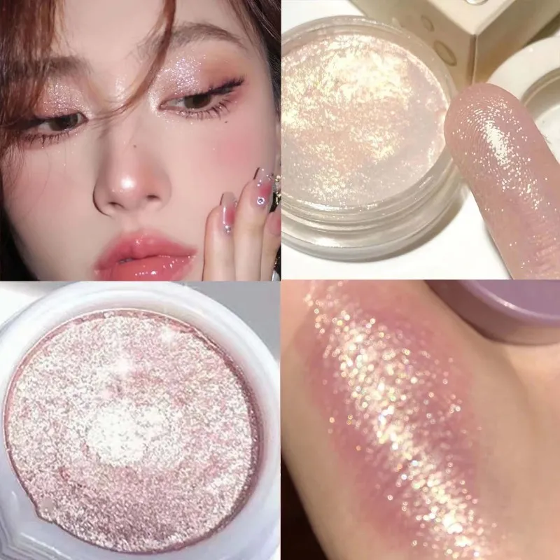 Monochromer Glitzer-Lidschatten, goldglänzender, erhellender Augen-Make-up, langanhaltender, aufhellender Augen-Make-up, perlmuttartiger Schimmer-Lidschatten — image 1