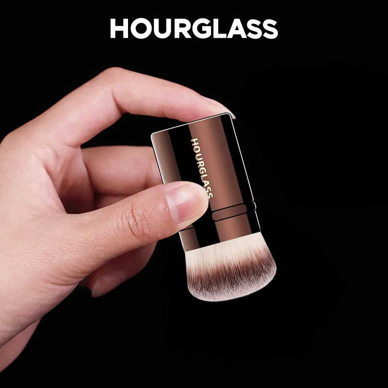 Infällbar professionell makeupborste 3-i-1 multifunktions Foundation Powder Blush Brush Reseportabelt kosmetiskt verktyg med mjuk — image 2