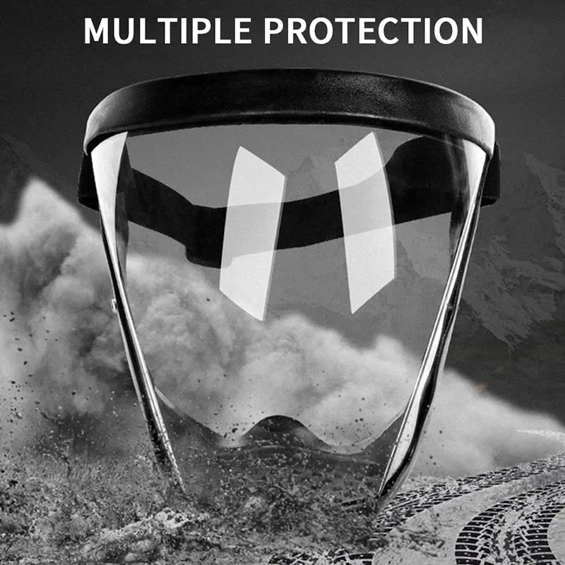 Visiera integrale trasparente Maschera antiappannamento riutilizzabile antipolvere Occhiali di sicurezza HD Protezione da cucina Maschera antispruzzo con filtri — image 3