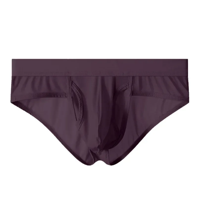 Open Front Fly Pouch Underwaer Men Scrotal Support Sports Briefs Ice Silk Breathable Underpant Bullet Separate Healthy Panties — image 3