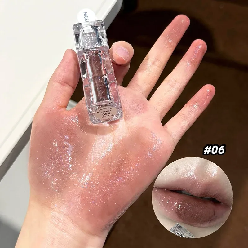 Brillant à lèvres miroir aqueux, hydratant durable, facile à porter, vernis à lèvres en verre d'eau, teinte rouge Sexy, cosmétiques — image 9