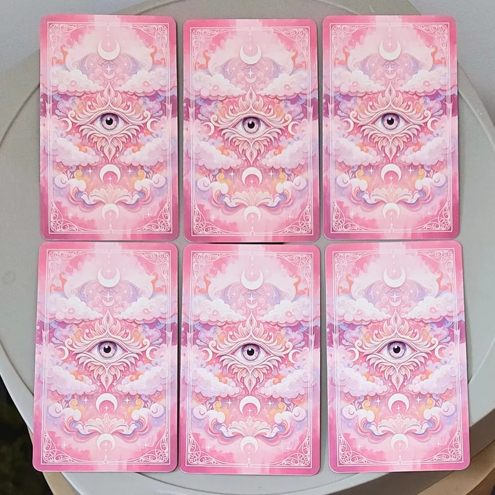Jeu de Tarot fantaisie romantique rose, dans une boîte en fer blanc, 11x6.2cm, jeu complet de 78 cartes avec livre d'instructions, Oracle de Divination spirituelle — image 5