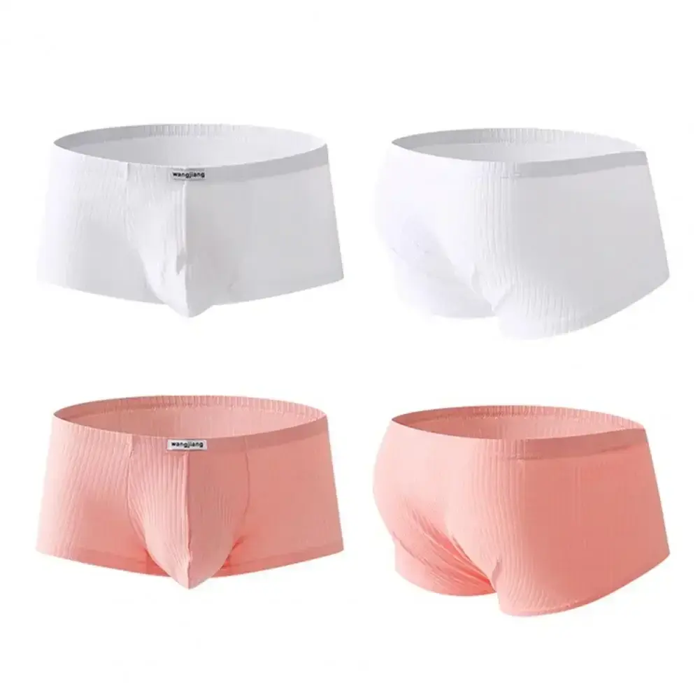 1PCS/3PCS/9PCS Men Boxer Shorts Low-rise Solid Color Ribbed Panties Underpants — image 11