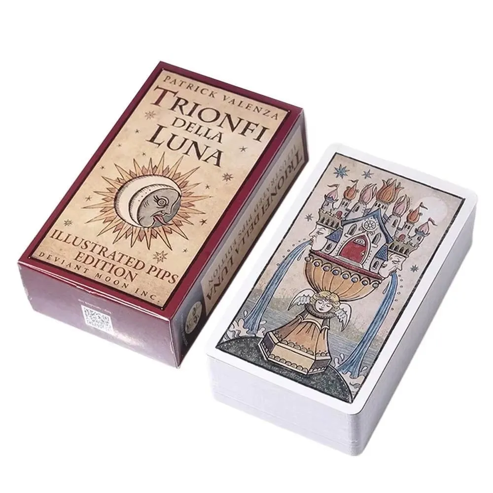 Trionfi della Luna Tarot 78 ดาดฟ้า PDF คู่มือ Fortune Telling การ์ดเกม Travel Cersion Reversed Chakra Planet Zodiac