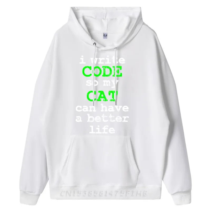 Code Coding Programmer Computer Science Cat Vintage Graphic Sweatshirts Men Oversize Man Hoodies Valentines Day — image 14