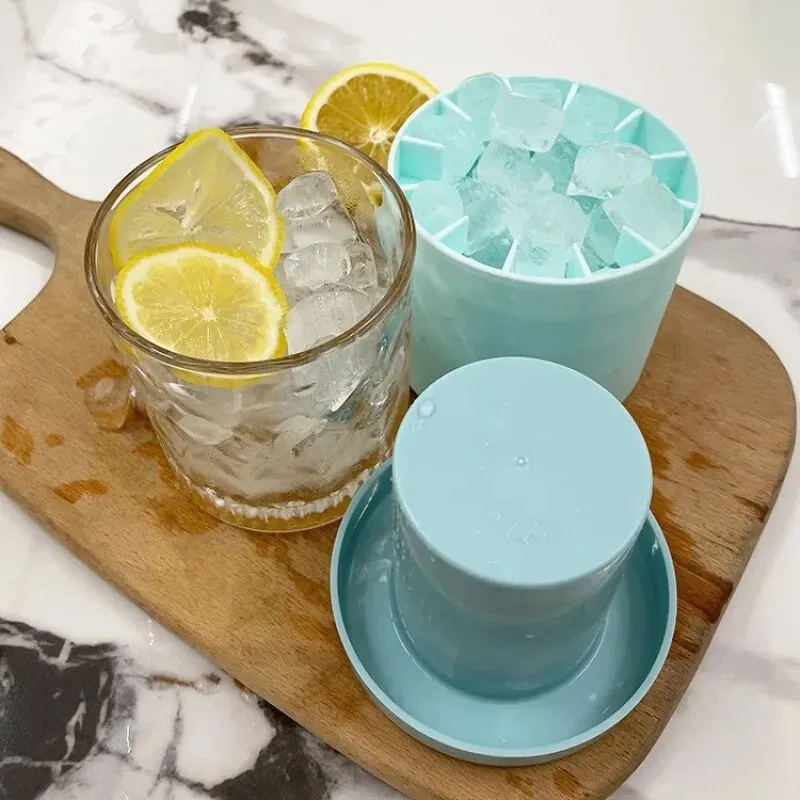 40/60 Ice Cubes Silicone Mold Round Ice Bucket Ice Storage Box Household DIY Refrigerator Freeze Ice Maker Creative Barware Tool — image 4