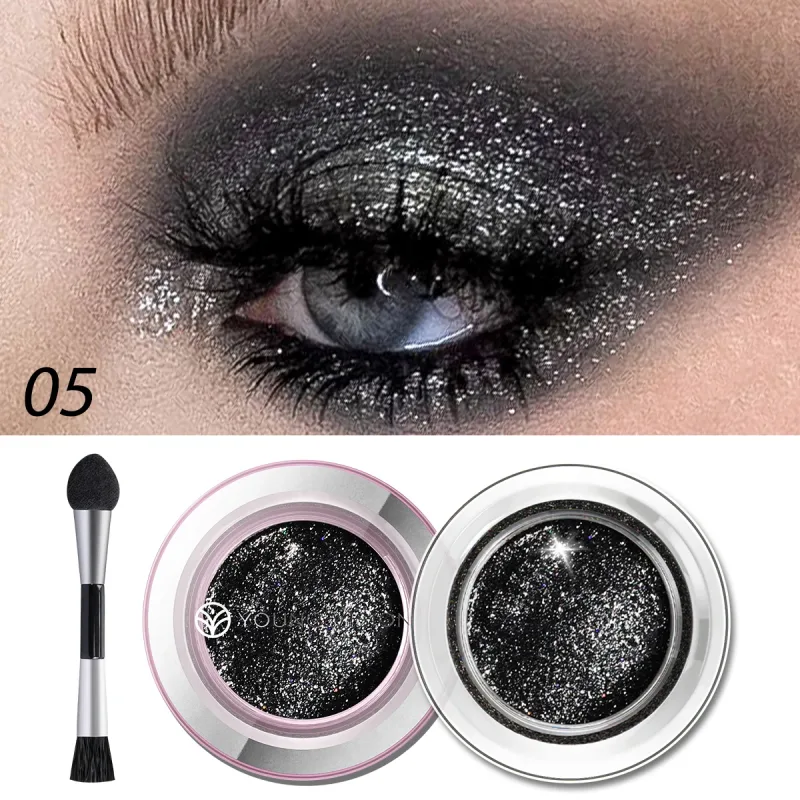 1 pièces surligneur liquide ombre à paupières imperméable Non gras longue durée surbrillance et ombre à paupières fumée avec pinceau de maquillage — image 5