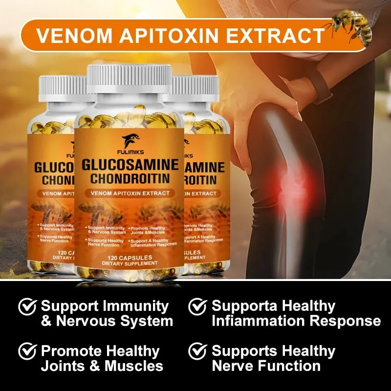 Suplemen Glukosamin Chondroitin Premium dengan Bee Venom MSM & Asid Hyaluronik Menyokong Fleksibiliti Sendi & Kesihatan Rawan — image 6