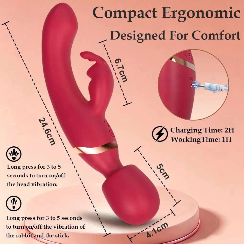 3 IN 1 เครื่องสั่นกระต่าย AV Sex Machine 10 โหมดสั่น Magic Wand Clit Stimulator G Spot ช่องคลอดนวดเพศของเล่นสำหรับคู่ — image 6