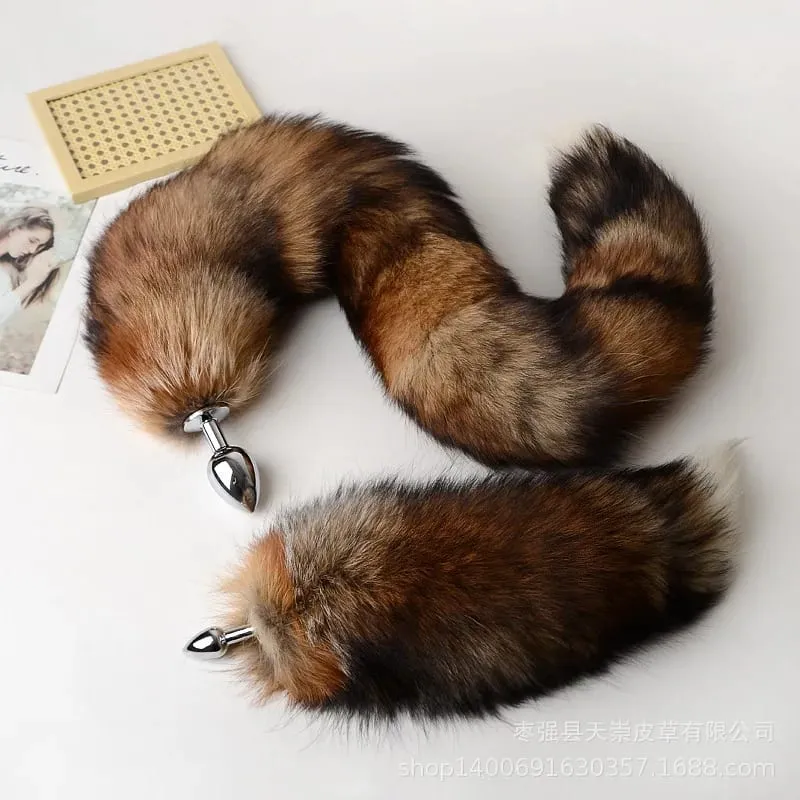 30-100 cm Sexy Real Fox Tails con Separabile Divertente Butt Plug per Coppia BDSM Cosplay Per Adulti Dolce Amore Giochi Giocattoli Del Sesso — image 2