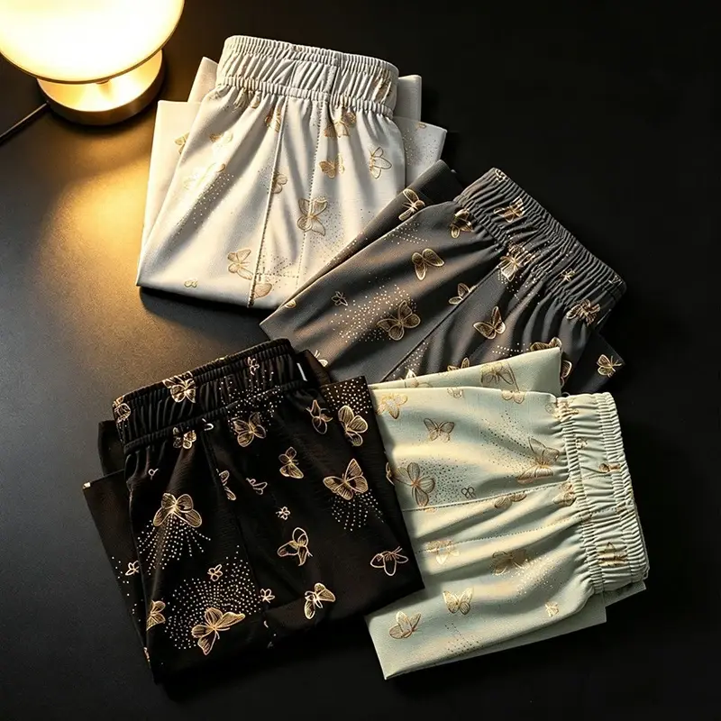 4-teilige personalisierte Aro-Hose für Herren mit Schmetterlingsdruck, lockere und atmungsaktive Freizeitunterwäsche, modische Boxershorts für Herren — image 5
