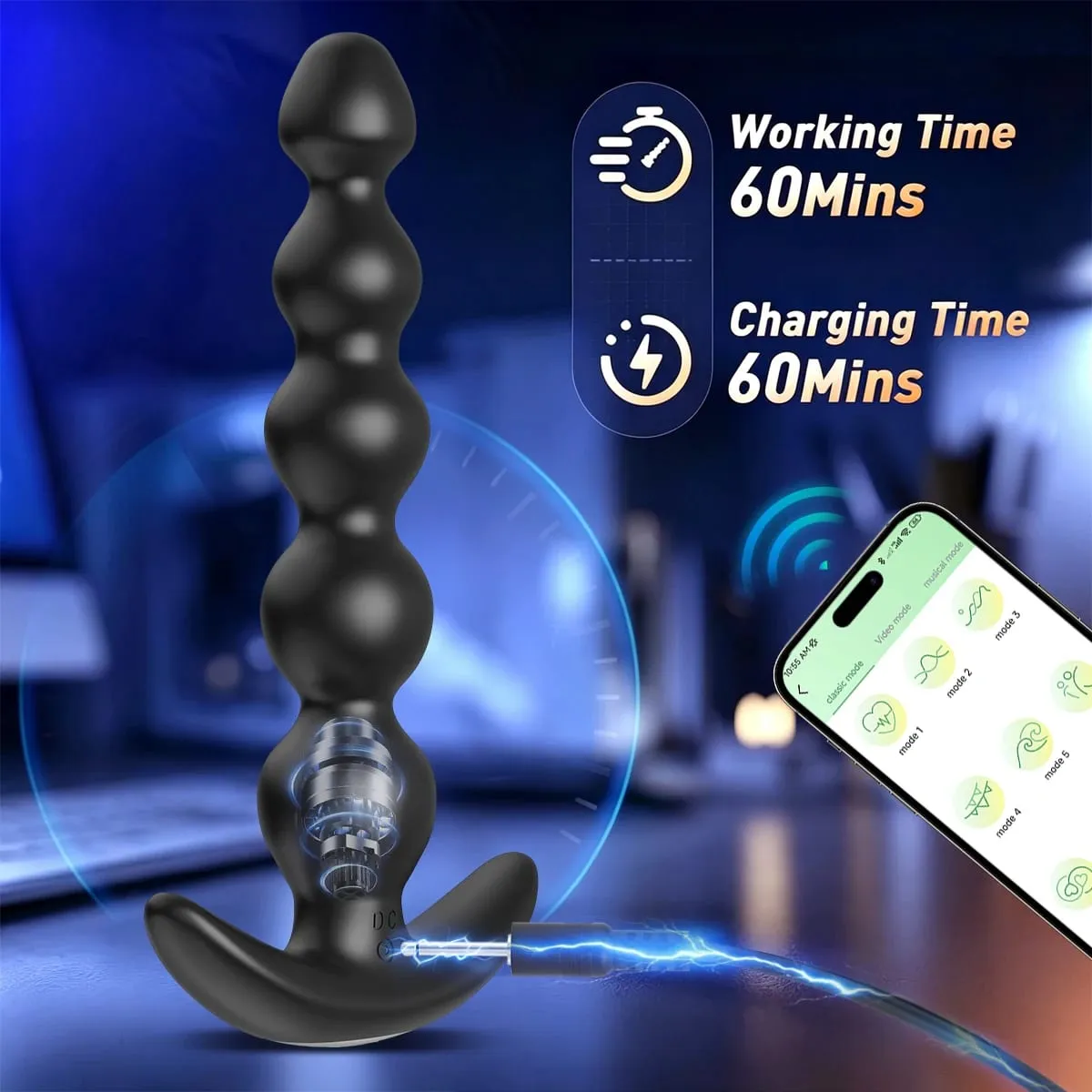 Bezdrátový dálkový anální kolík 10 s vibračním režimem Vibrátor pro masáž prostaty APP Ovládání anální zástrčky Sexuální hračky pro dospělé pro ženy Muž Gay — image 3