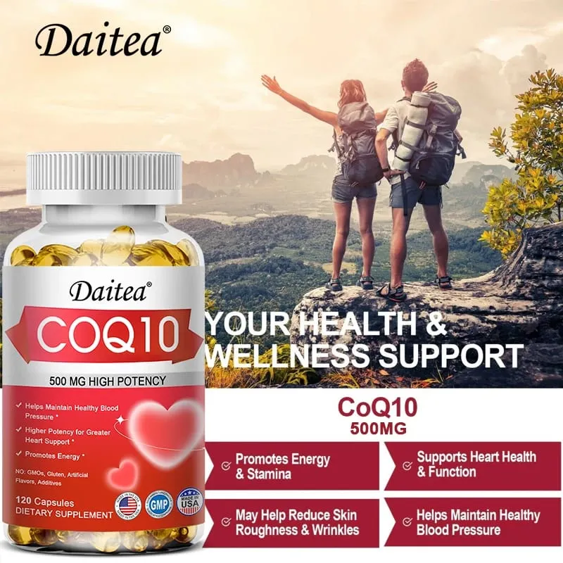 Coenzyme Q10 Capsules High Concentration Vegetarian Supports Blood Circulation Stress Health and Physical Energy Antioxidant — image 6