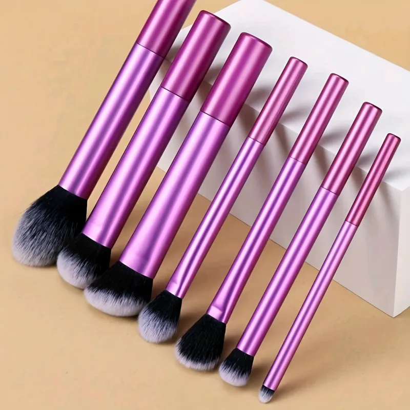 7pcs Set Berus Mekap Pro - Berus Mekap Rambut Sintetik Premium Lembut Berus Memerah Mata Pembayang Mata Alat Solek Kosmetik — image 9