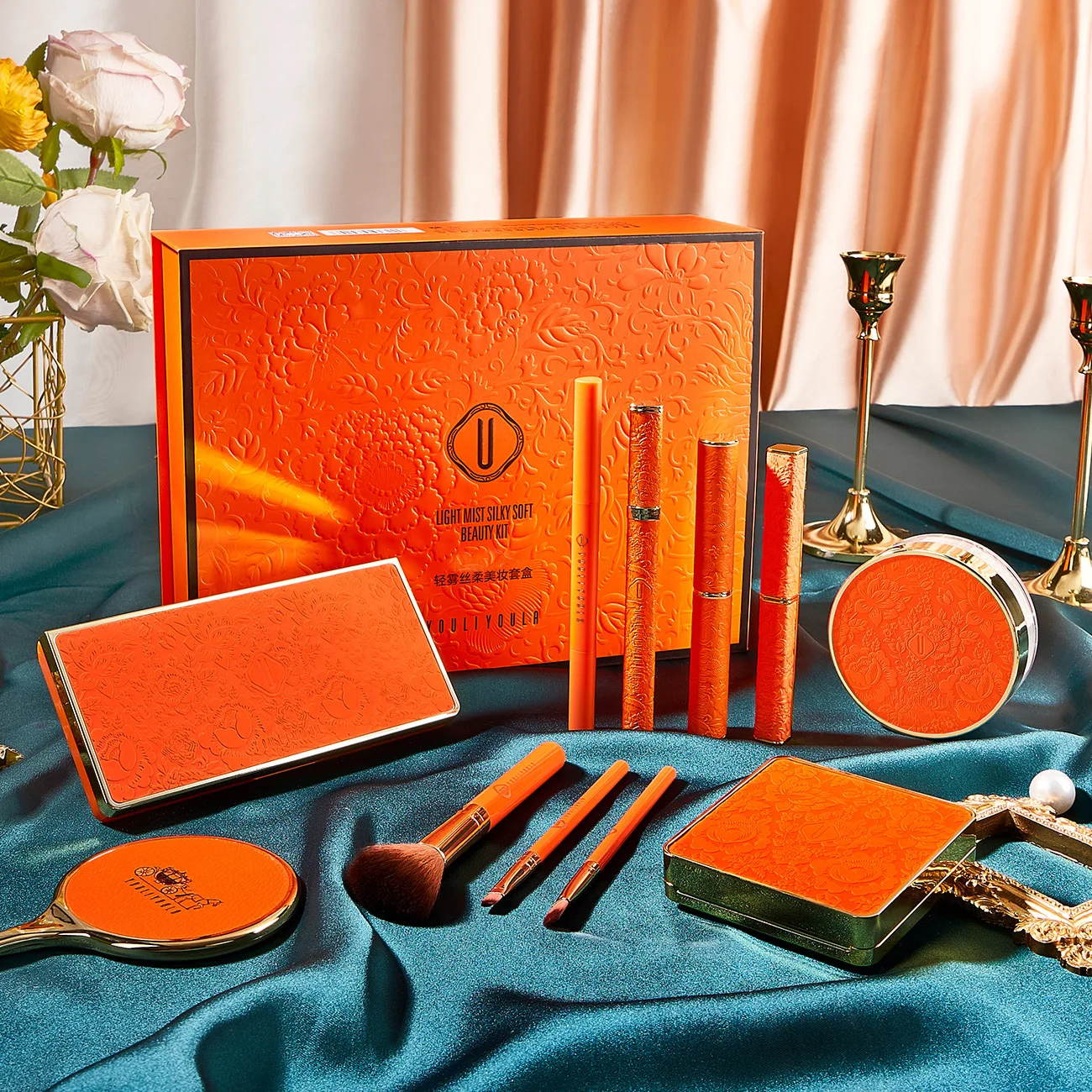 Coffret de maquillage de noël, coffret cadeau BB crème, rouge à lèvres, Eyeliner, fard à paupières, crayon à sourcils, beauté, cosmétiques, cadeau de vacances
