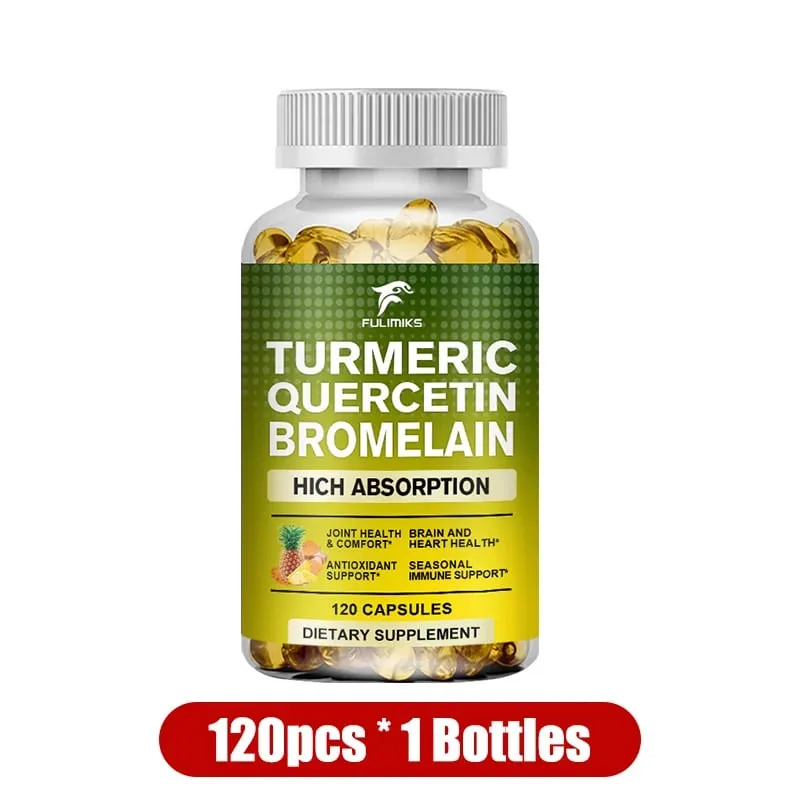 ซื้อ 2 แถม 2 ฟรี! ขมิ้น Quercetin Bromelain แคปซูล Triple-Action Anti-Inflammatory Support for Joint Health & Immunity