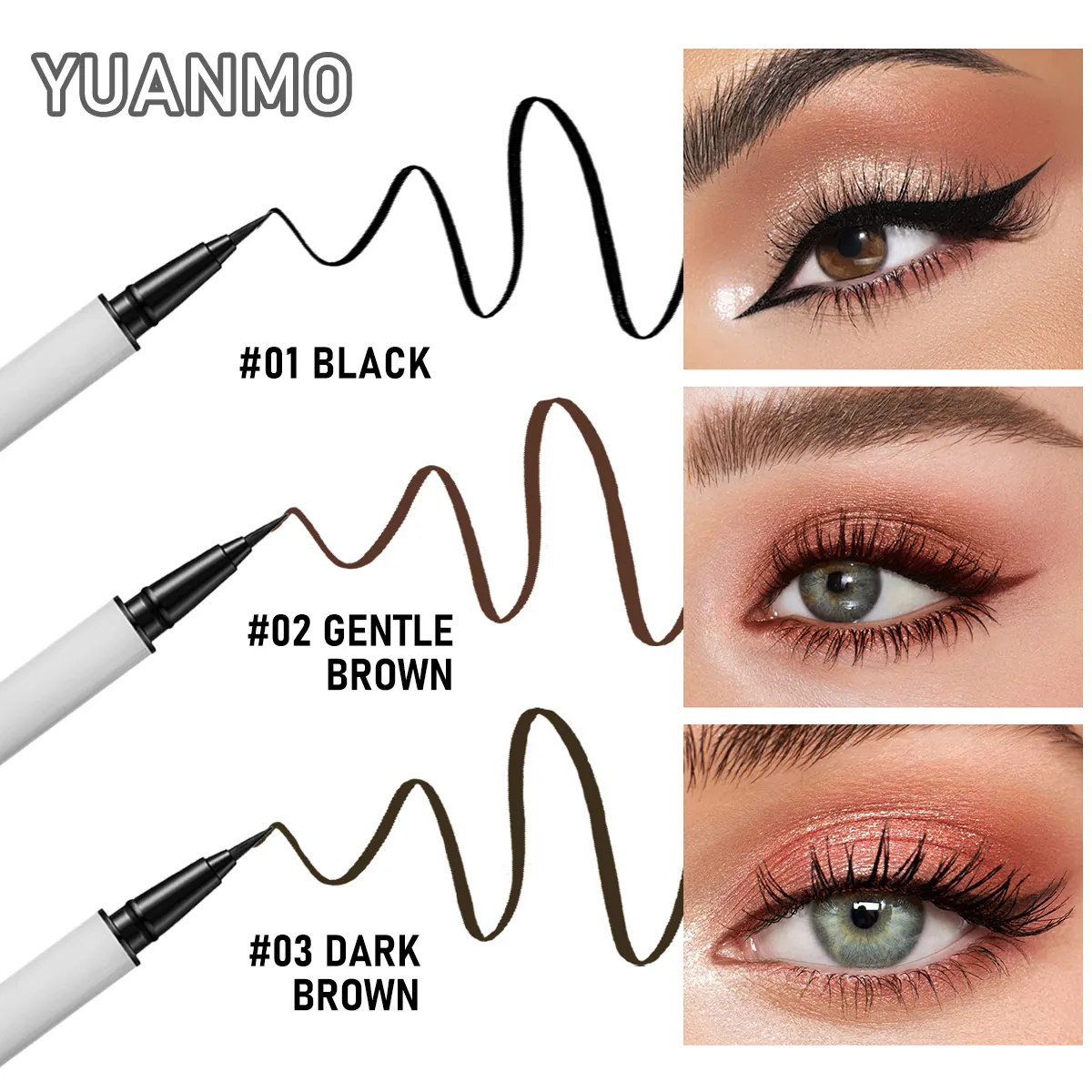 Stylo eye-liner liquide, finition lisse et mate, longue durée, résistant à l'eau et aux taches, maquillage pour les yeux, produit cosmétique — image 2