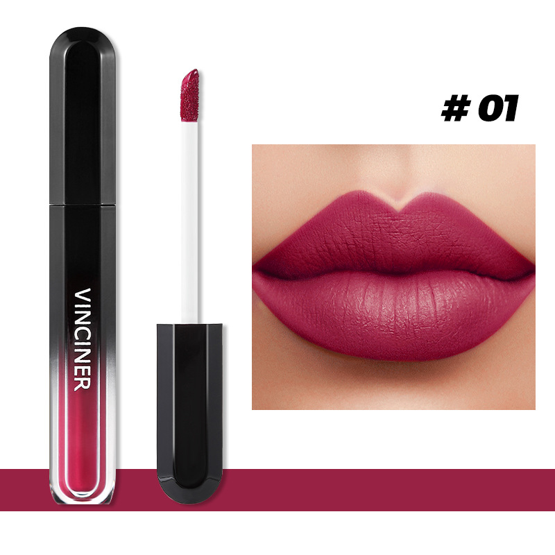 12 สีลิปสติก Matte Dark BROWN Lip GLOSS เครื่องสำอางค์กันน้ำสีแดง Lip Glaze Non-Stick CUP LongLasting lip Tint แต่งหน้า — image 12