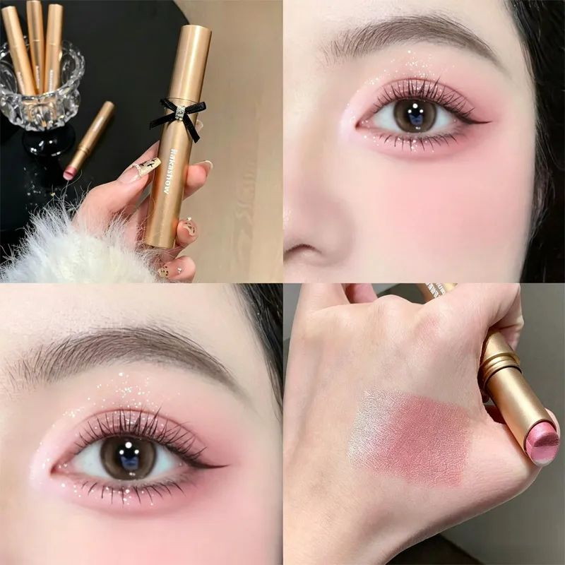 Kakashow Three Color Pearl Glitter Eye Shadow Stick Gradient Jemné lesklé oční stíny Voděodolná dlouhotrvající denní oční kosmetika — image 4