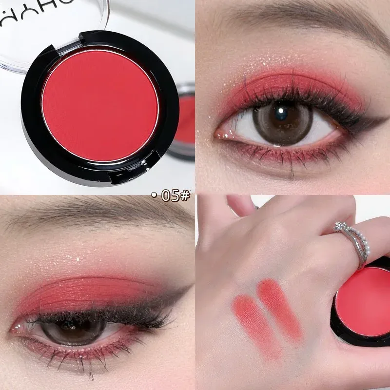 Palet Pembayang Mata Monokrom Mini Matte Smoky Biru Merah Monokrom Penyerlah Cahaya Putih Semulajadi Untuk Kontur Mata Halus Mencerahkan