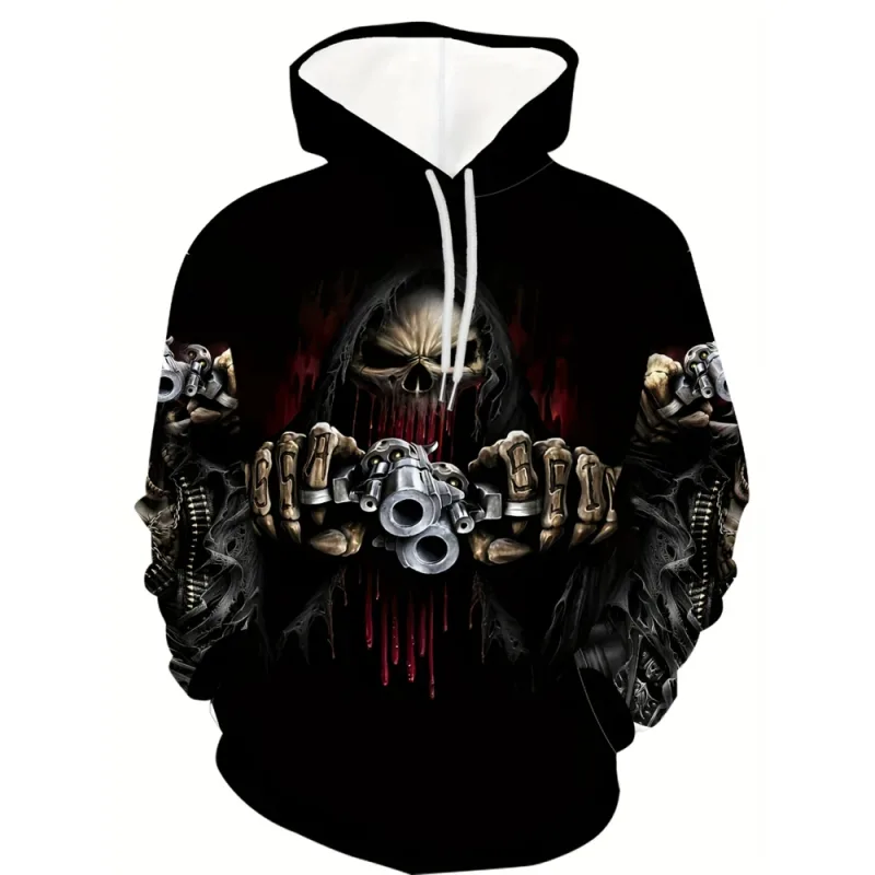 Felpe con teschio e rosa stampate in 3D Abbigliamento sportivo con coulisse Top a maniche lunghe Felpe con cappuccio da uomo Street Graphic Abbigliamento da uomo
