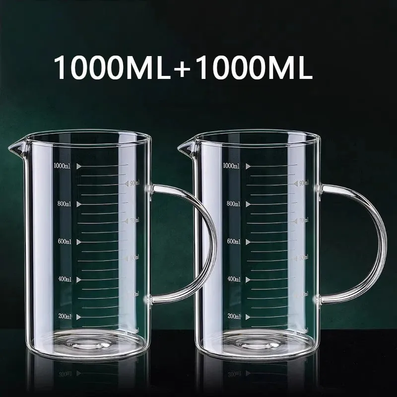 1/2 szt. Szklana miarka z uchwytem żaroodporna zlewka laboratoryjna kuchenna miarka do kawy i mleka 250/350/500/1000ml — image 19