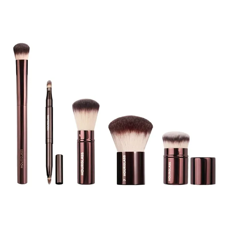 1pc Hourglass Powder Contour Berus solek Pemerah Pipi Bedak Berus solek pemegang logam Concealer Bronzer high end dengan kotak — image 2