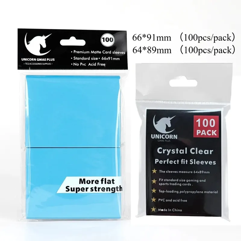 200PCS pouzdra na karty Sběratelské karty Dvouvrstvé matné pouzdro na karty standardní velikosti pro Pokémon MTG Baseball Sportovní karetní stolní hru