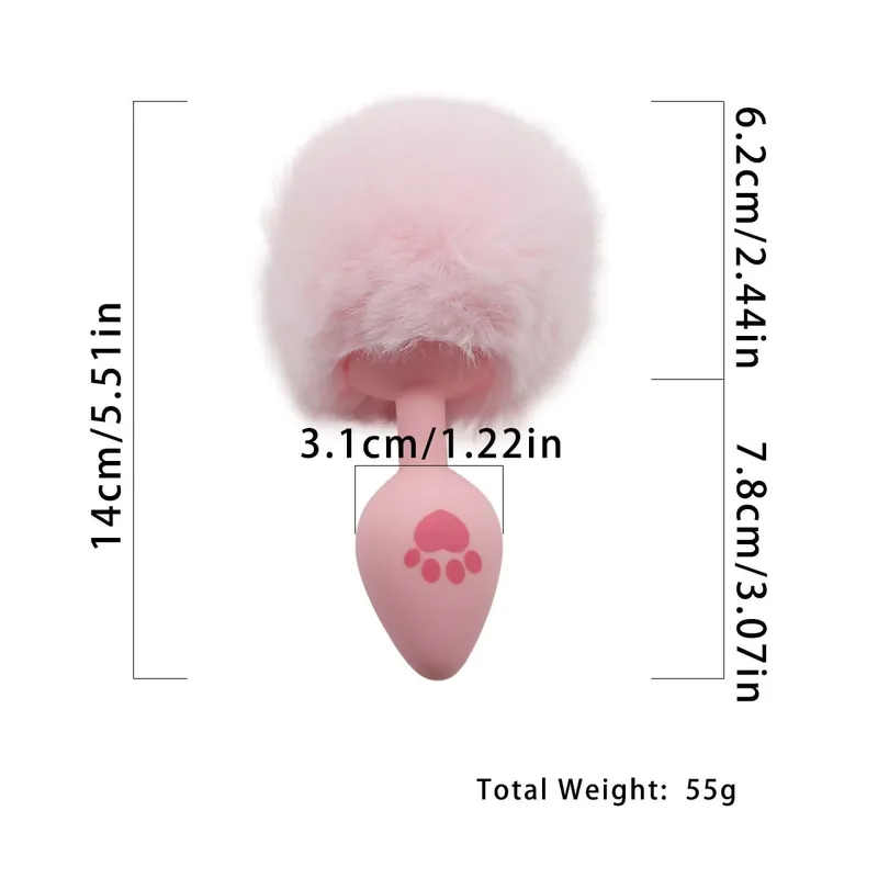 4 ขนาดสีชมพูน่ารัก Cat's PAW พิมพ์ซิลิโคน Anal Plug Soft TAIL BUTT Plug ผู้ใหญ่เกม Anal ลูกปัดเร้าอารมณ์ COSPLAY เพศของเล่นสำหรับผู้หญิง — image 9