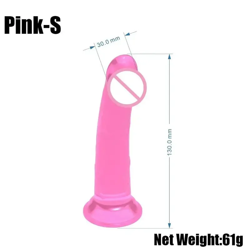 Realistico piccolo dildo in gelatina di silicone per donne con ventosa compatibile con strapon plug anale giocattolo del sesso per adulti per donne — image 14