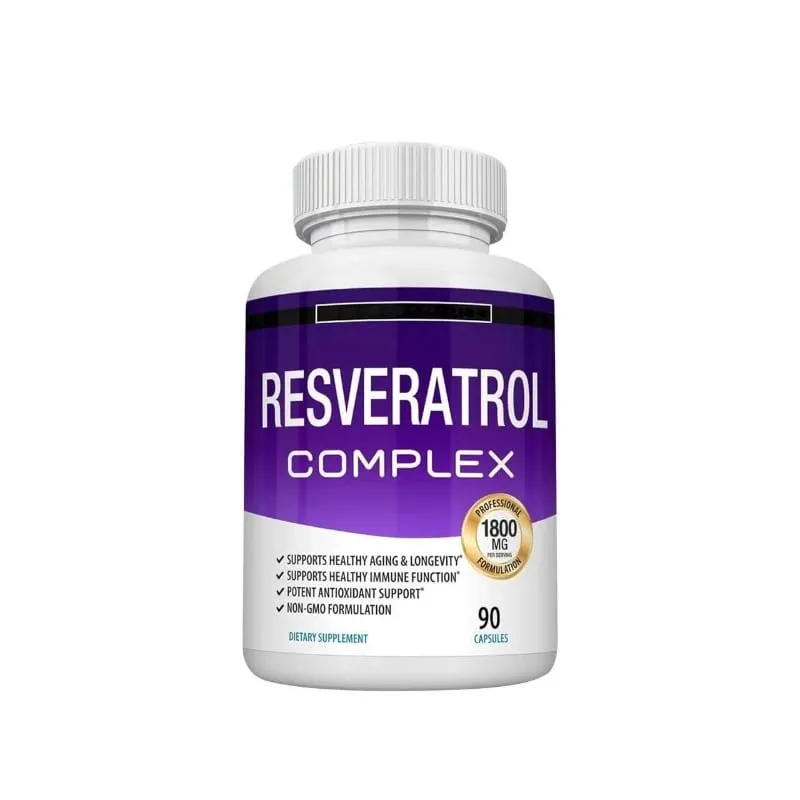 Resveratrol อาหารเสริม 1800 Mg สารต้านอนุมูลอิสระ Complex สำหรับ Healthy Aging สุขภาพสนับสนุนระบบภูมิคุ้มกันสำหรับผู้ชายผู้หญิง 90 แคปซูล