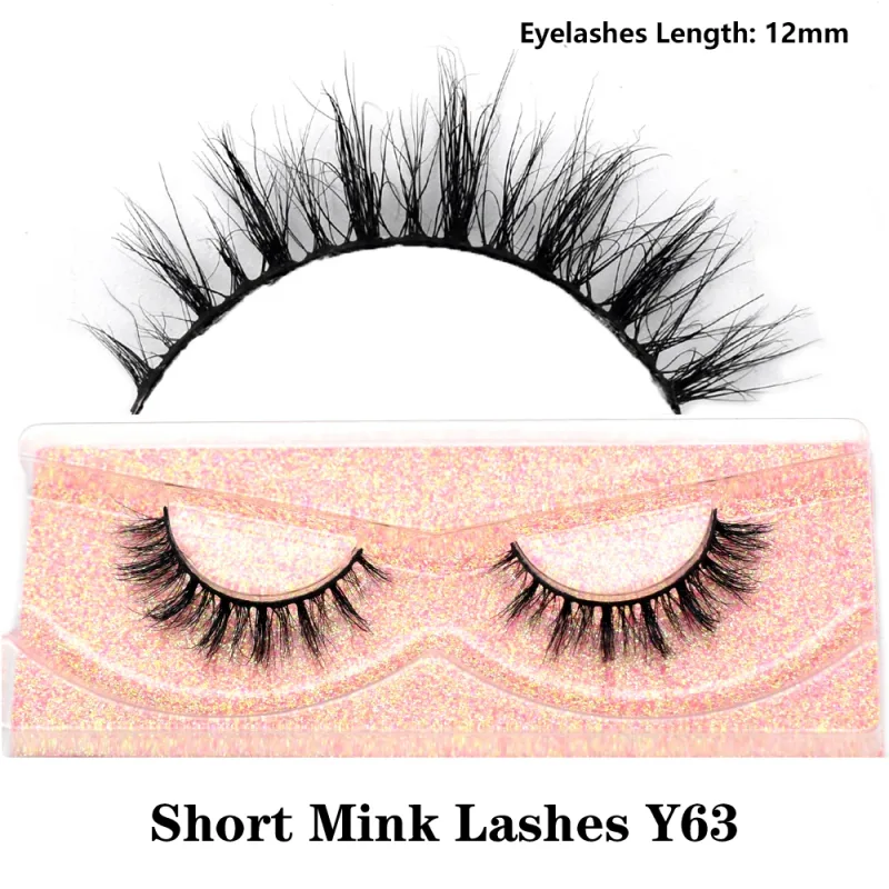 Mink จริงปุยสั้น Eye Lashes Extension Wispy นุ่มธรรมชาติขนตาปลอมสั้นสวมใส่ทุกวัน Full Strip Lashes แต่งหน้า — image 19