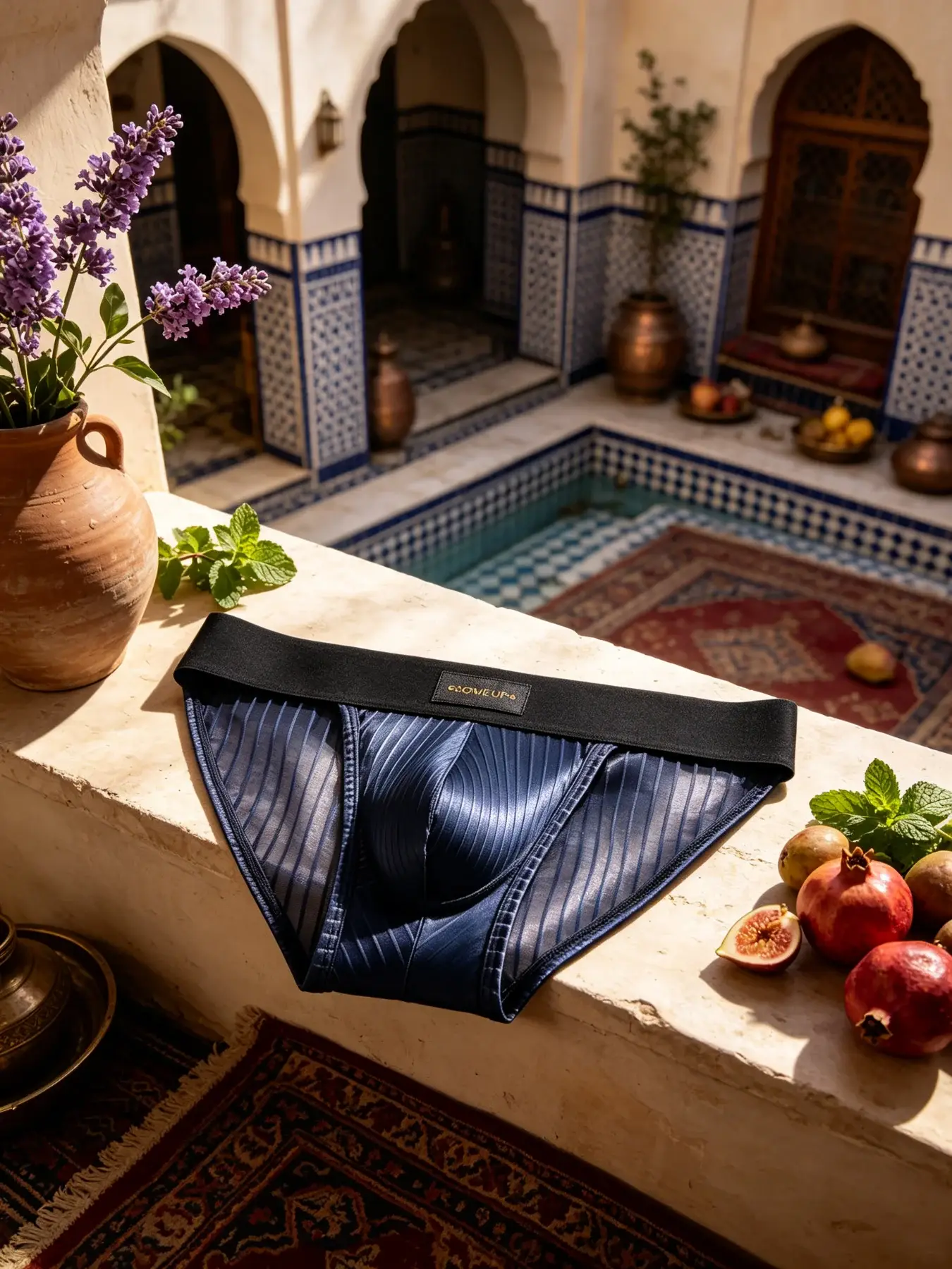 Heren lage taille driehoek korte glanzende pure verticale streep ontwerp U Ardennen Pouch Comfort zomer mannelijk ondergoed DP925 — image 3