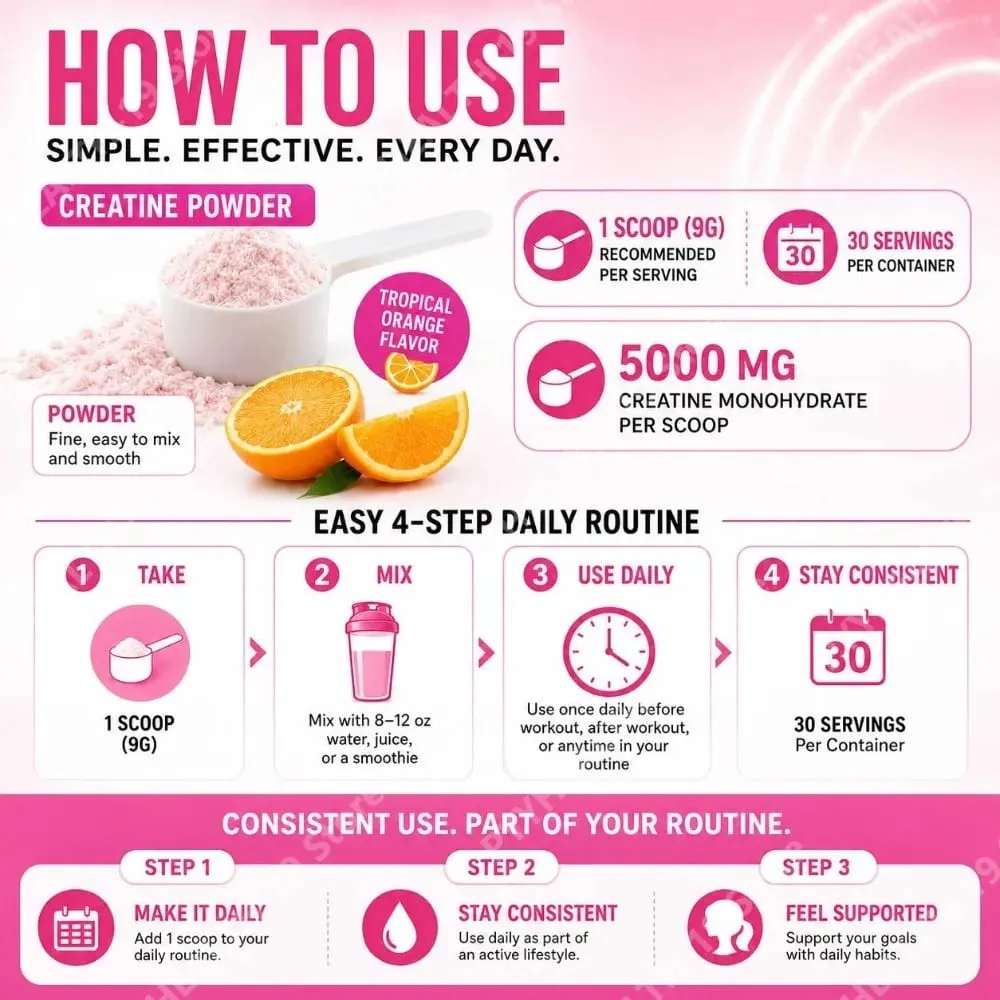 Creatina monoidrato da donna in polvere 5000 mg Collagene BCAA L-Glutammina Per l'energia muscolare e il supporto della bellezza Formula per adulti 269 g — image 6