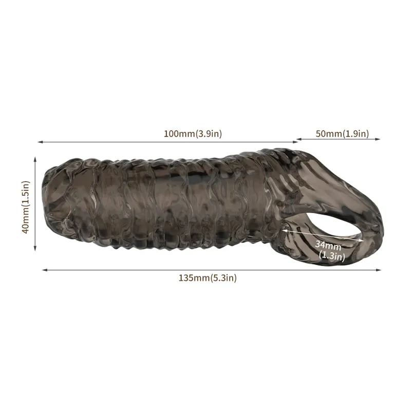 Penis Ring Male Realistic Penis Sleeve Extender Cock Sleeve Dick Enlargement Delay Ejaculation Cock Ring Reusable Condom Sex Toy — image 9