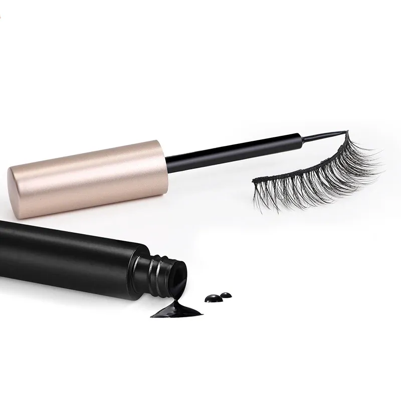 1/2 stk sort magnetisk eyeliner lim falsk øjenvippeforlængelse Magic selvklæbende flydende eyeliner Ingen blomstrende øjenmakeup Kosmetik