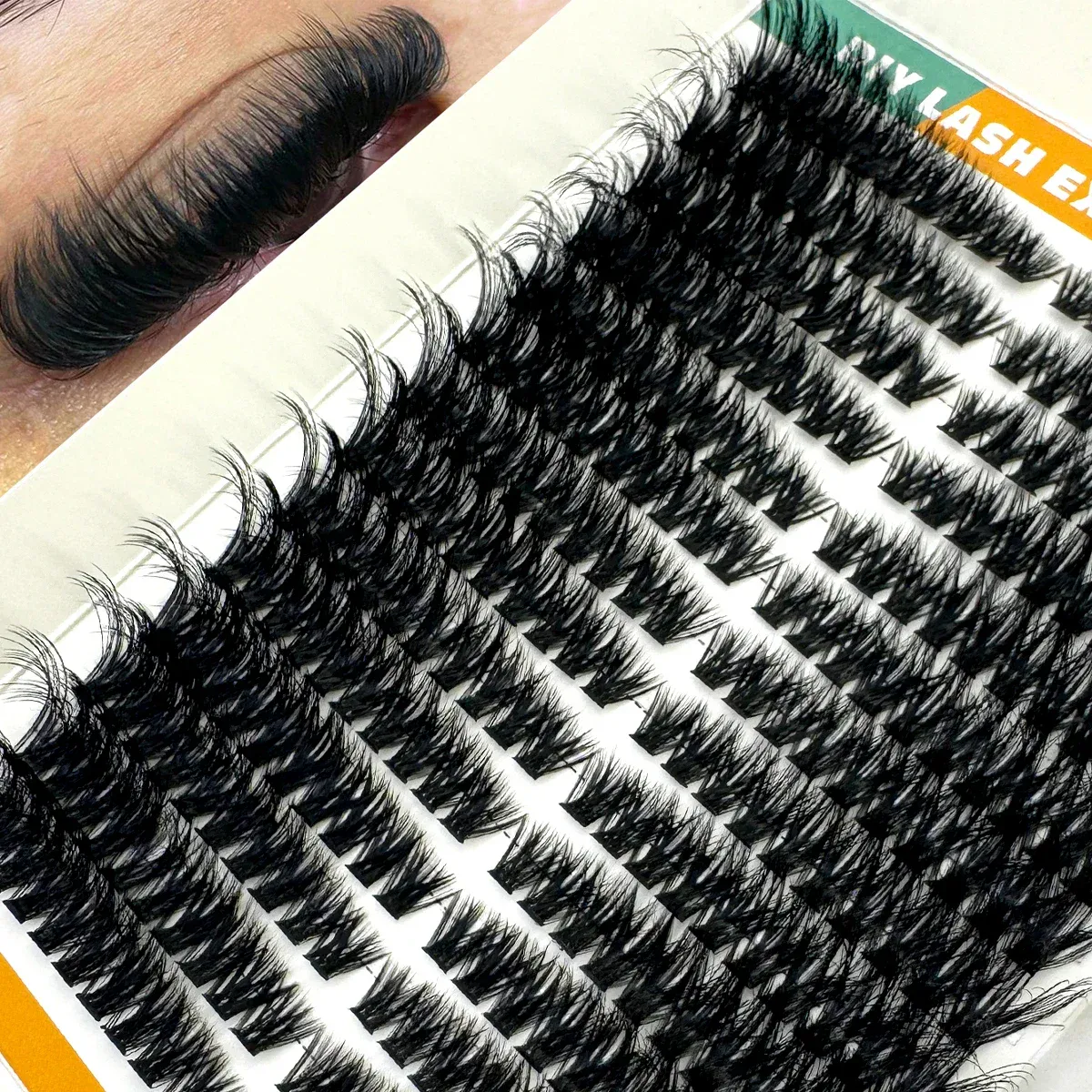 Cils individuels gauche/droite Extension de cils oeil de chat 80D grappes de cils moelleux Extensions de grappes de cils à Volume épais — image 3
